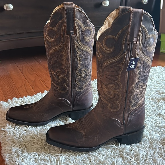 NWT JB Dillon cowboy boots. Size 6.5B. Brown - Picture 2 of 7